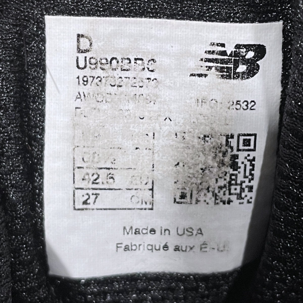 スニーカー U990BB6 MADE IN USA