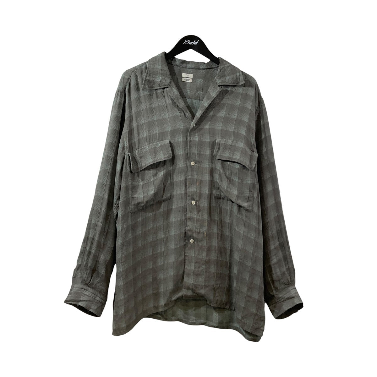 JACQARD PLAID OPEN COLLAR SHIRTチェック長袖シャツYK26SS01197SH