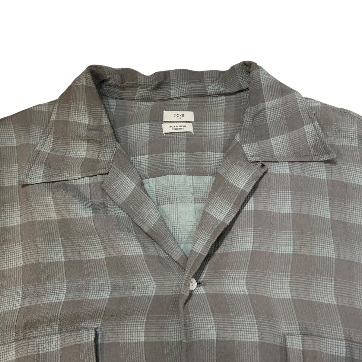 JACQARD PLAID OPEN COLLAR SHIRTチェック長袖シャツYK26SS01197SH
