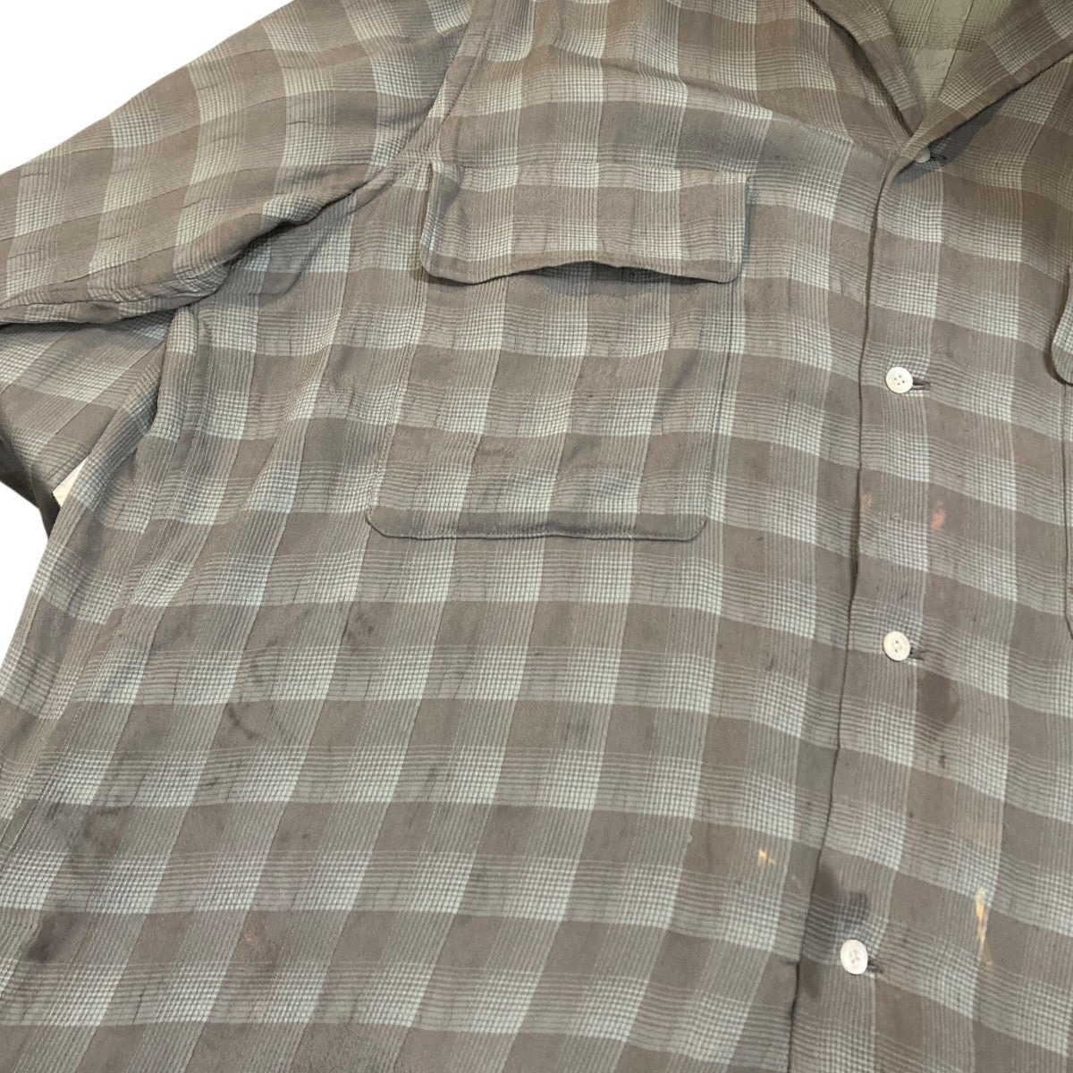 JACQARD PLAID OPEN COLLAR SHIRTチェック長袖シャツYK26SS01197SH
