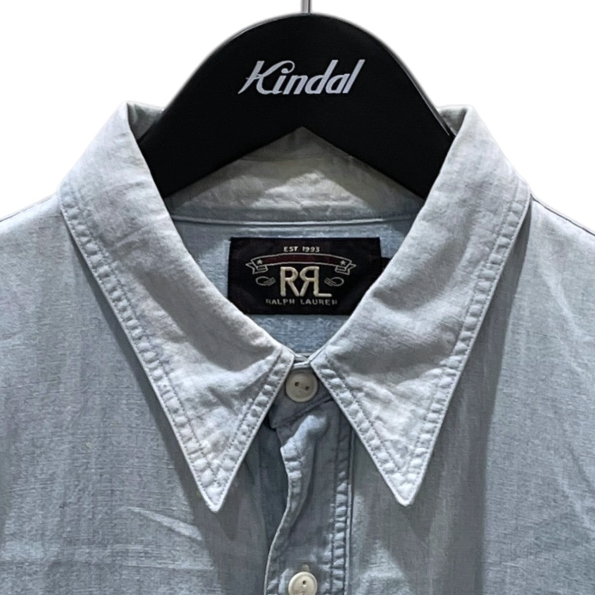 RRL 加工シャンブレーシャツ Painted Chambray Workshirt ペインテッドシャンブレーワークシャツ 782658836001 古着・中古-3枚目のアイテム画像