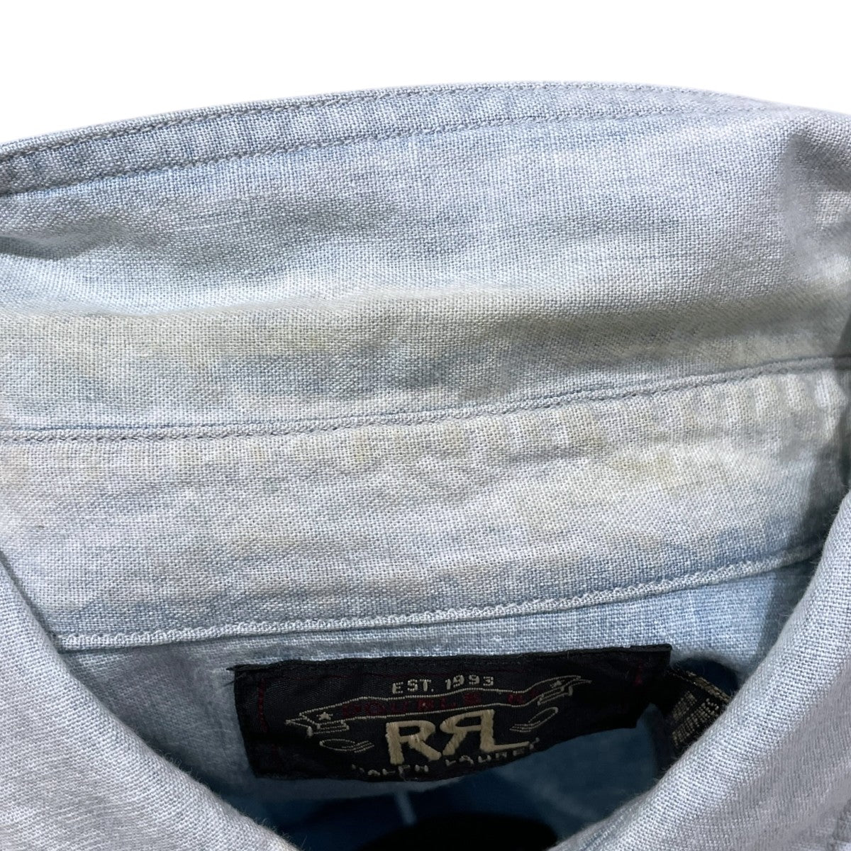 RRL 加工シャンブレーシャツ Painted Chambray Workshirt ペインテッドシャンブレーワークシャツ 782658836001 古着・中古-8枚目のアイテム画像