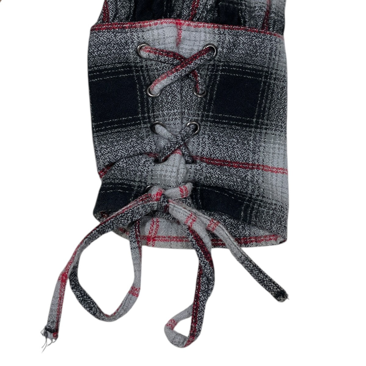 チェック柄レースアップシャツ String Smock ストリングスモック