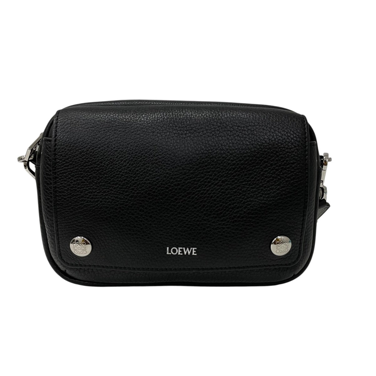 LOEWE(ロエベ) ペブル メッセンジャーショルダーバッグ ブラック