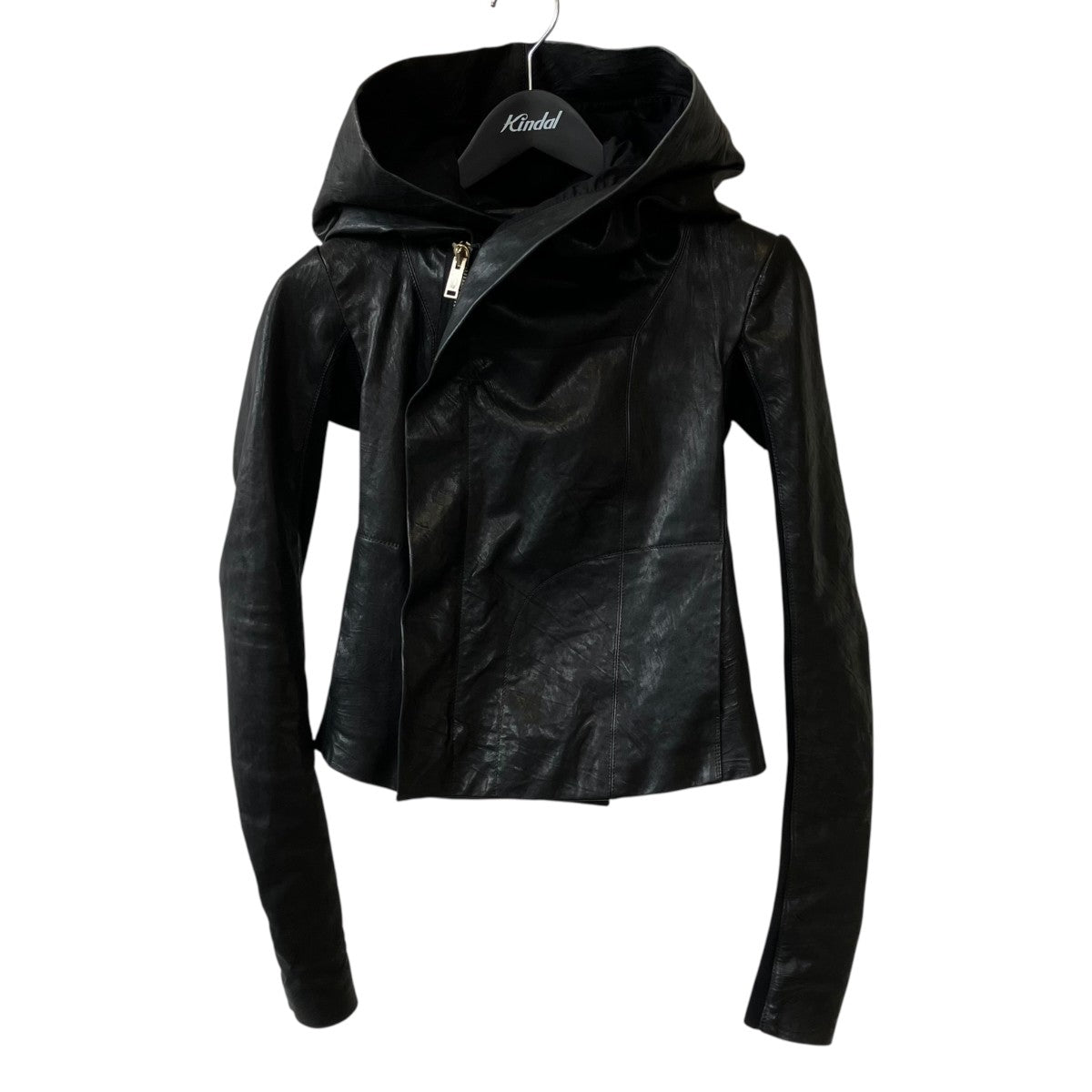 ASYMMETRIC LAMB LEATHER JACKETジップパーカーRP13F070011-LR