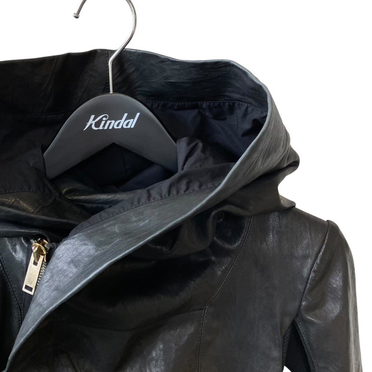 ASYMMETRIC LAMB LEATHER JACKETジップパーカーRP13F070011-LR