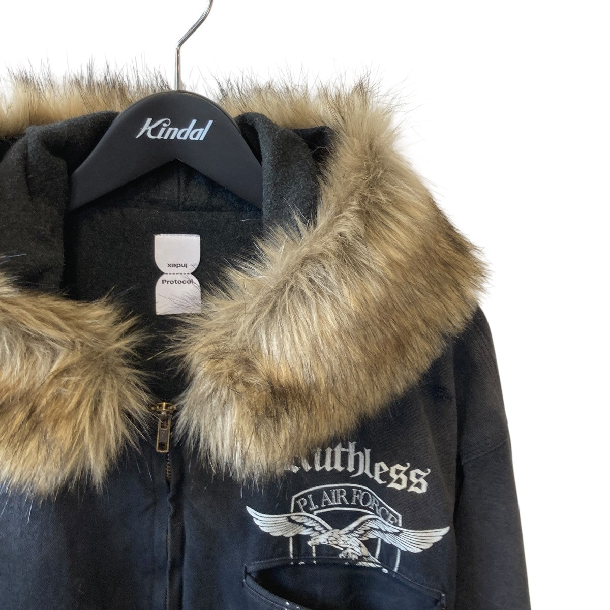 Detachable Fur Hooded Work Jacketジップパーカー
