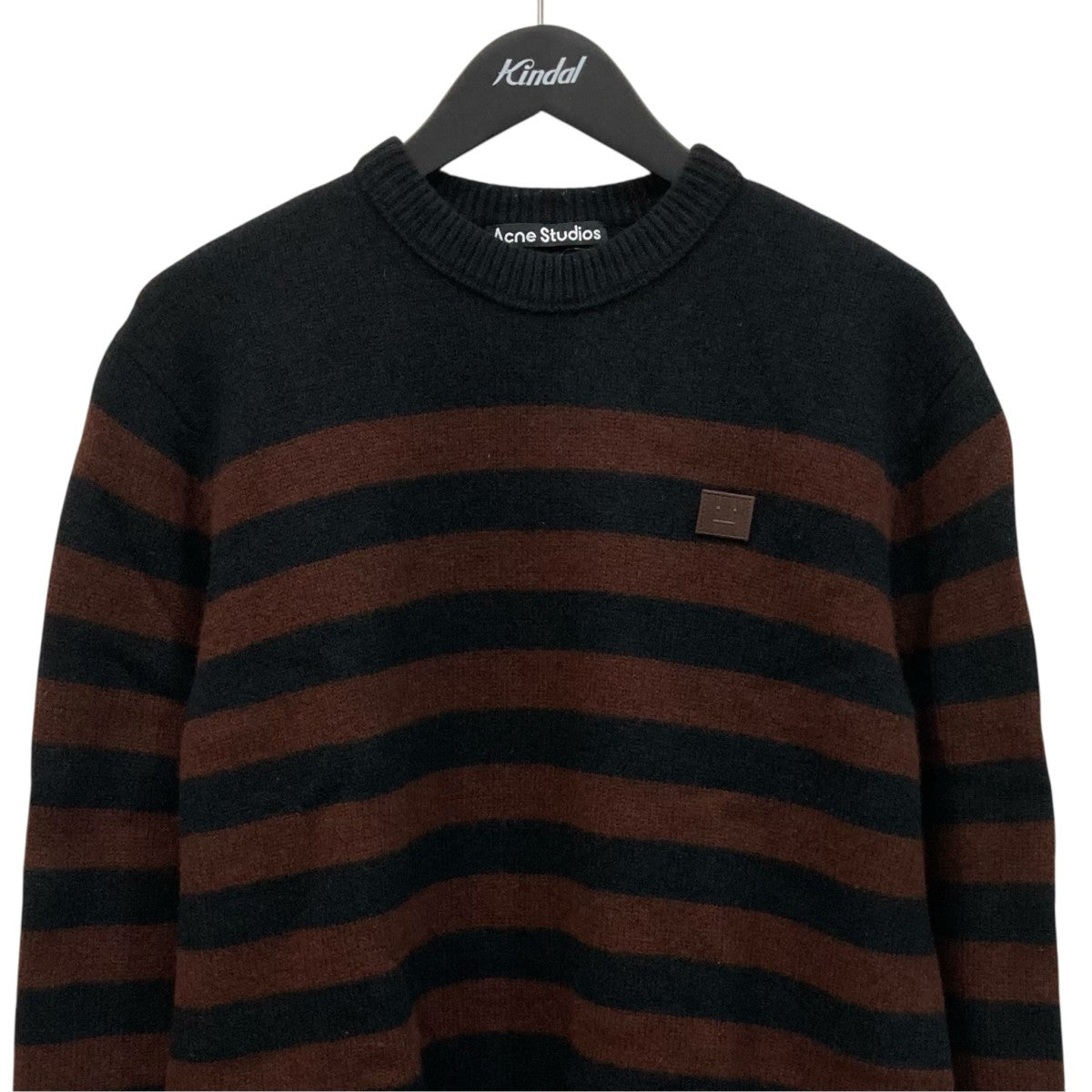 ACNE STUDIOS Striped Face Patch SweaterボーダーニットFA-UX-KNIT000035 古着・中古-2枚目のアイテム画像