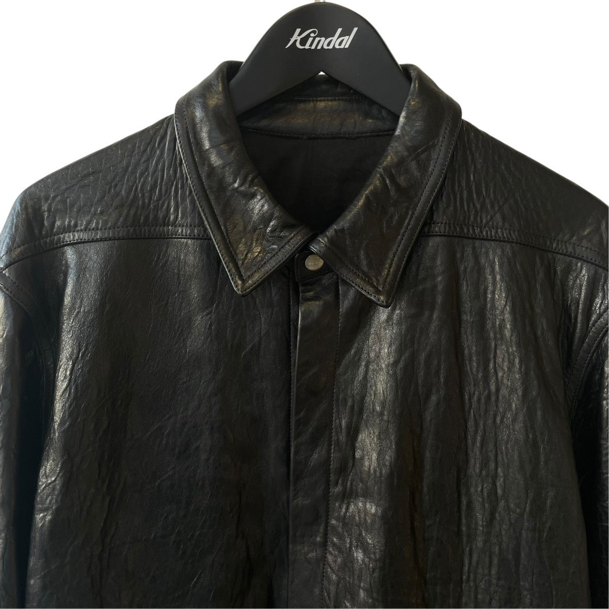 RICK OWENS 26SSTour Alice Leather ShirtレザーシャツRR01F2742 LBEES6 古着・中古-3枚目のアイテム画像
