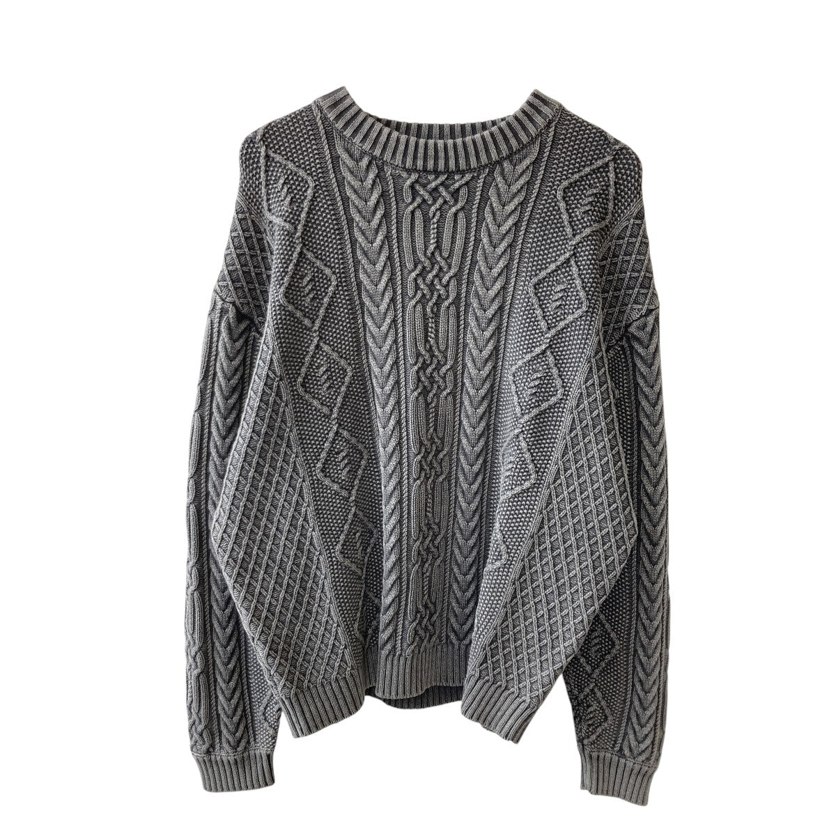WASHED CREWNECK CABLE SWEATERニットセーター24213NH-KNM01