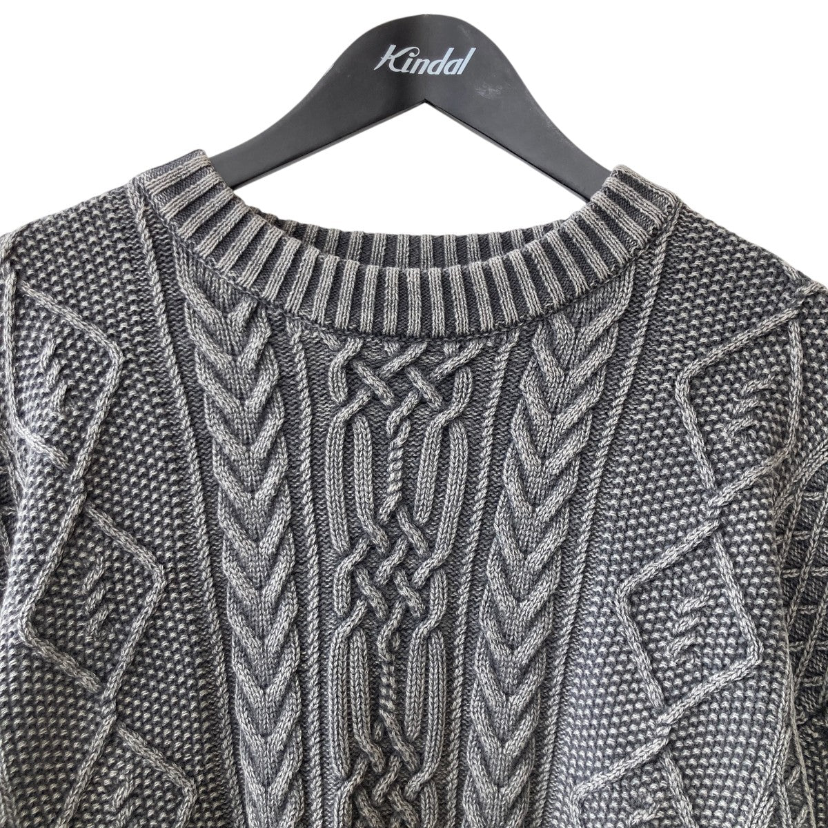 WASHED CREWNECK CABLE SWEATERニットセーター24213NH-KNM01