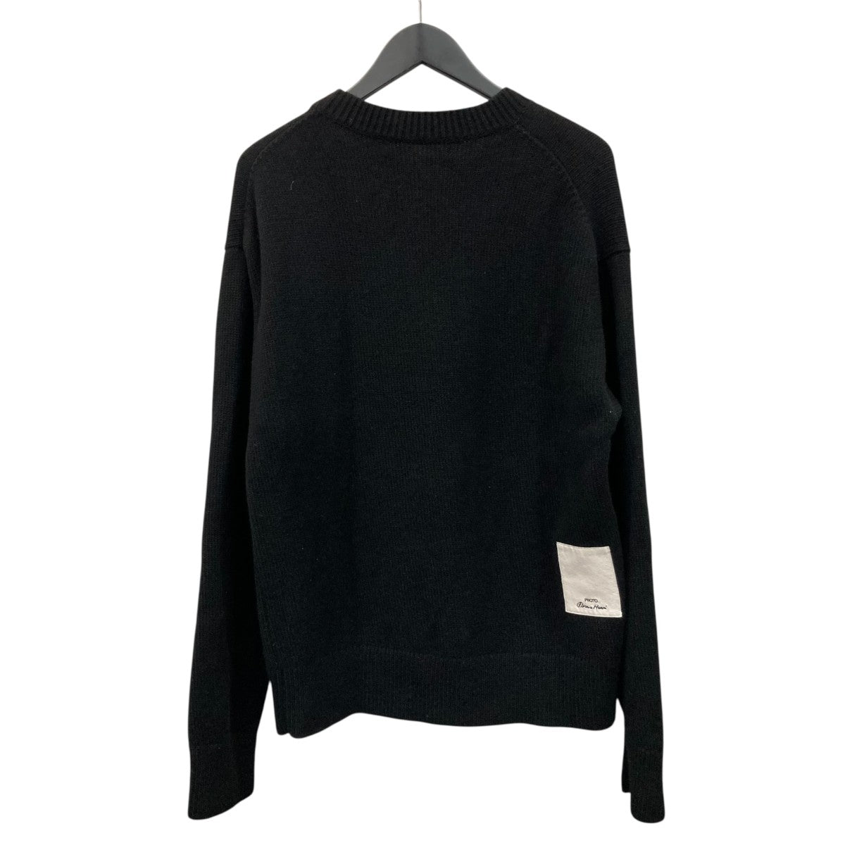 JIL SANDER フリンジパッチ カシミヤ混ウールクルーネックニットKR JM IW 0518 古着・中古-3枚目のアイテム画像