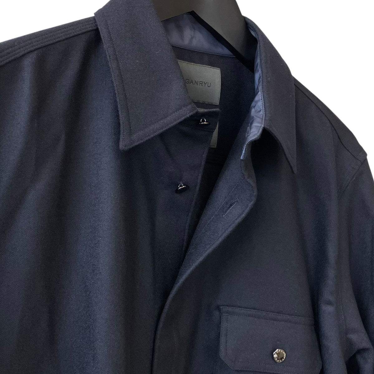 PICO EMBROIDERY SIDE LINE SHIRTSウールシャツFU2-SH-13