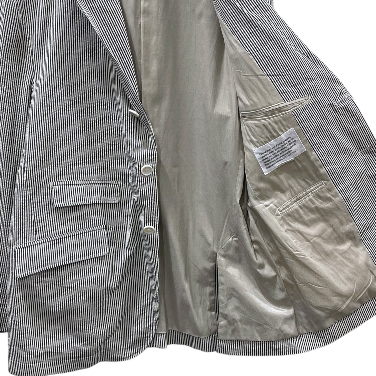 Engineered Garments ストライプ柄3Bジャケット Andover Jacket - Seersucker Stripe アンドーバージャケット シアサッカーストライプ 古着・中古-4枚目のアイテム画像