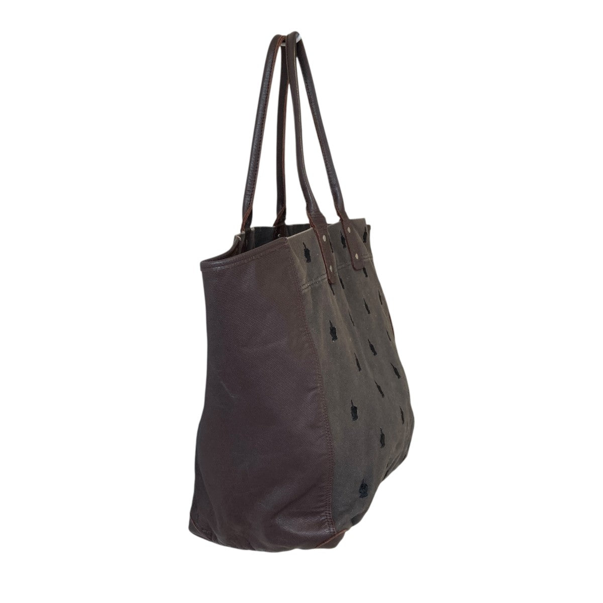 FUCK FINGER EMBROIDED TOTE BAGかばん