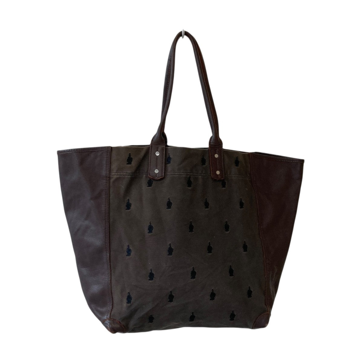 FUCK FINGER EMBROIDED TOTE BAGかばん
