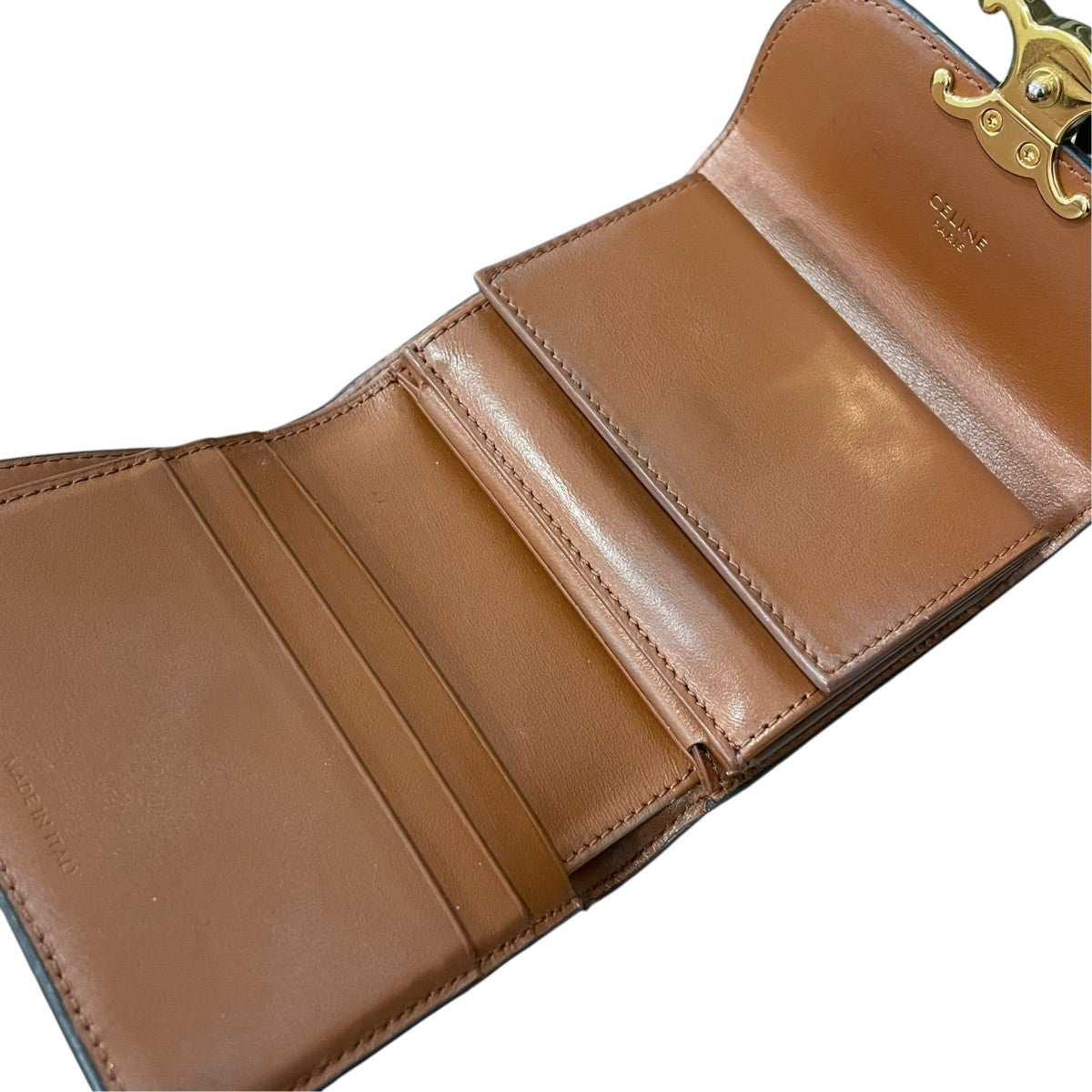CELINE スモールフラップウォレット トリオンフキャンバス3つ折り財布 古着・中古-4枚目のアイテム画像