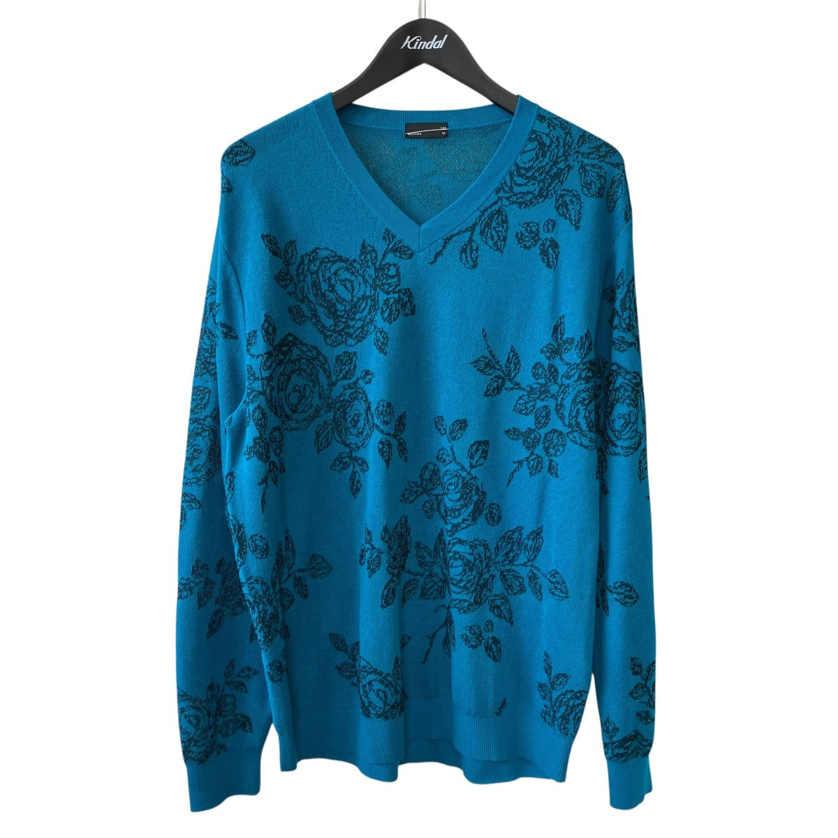 HAND-DRAWN FLOWER V-NECK PULLOVERVネック ニットセーター2126-001