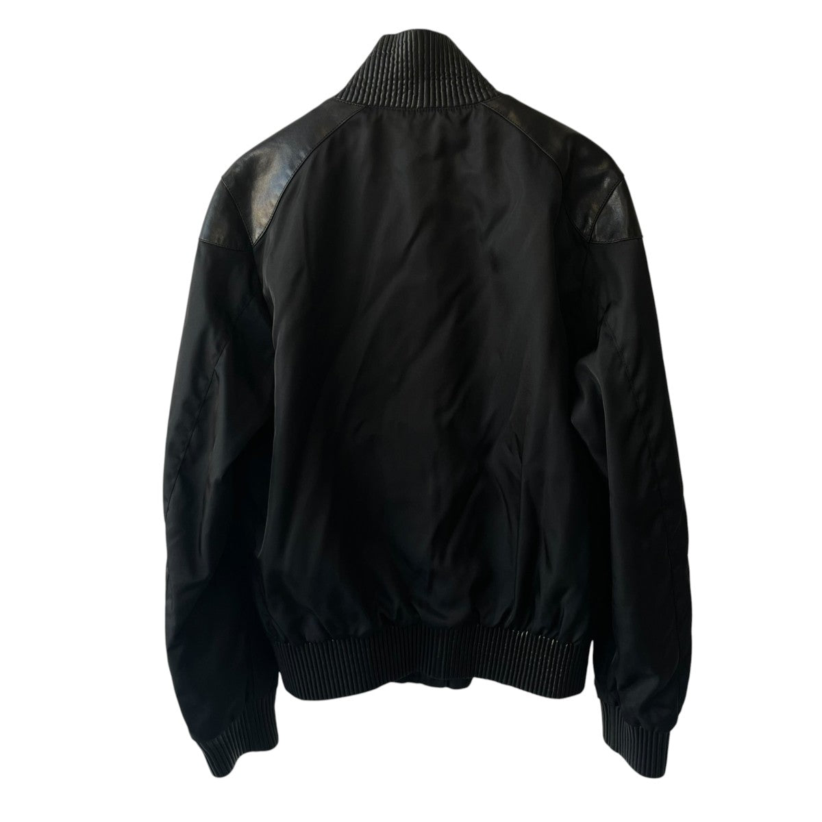 PRADA 2007Gabardine Nylon LeatherボンバージャケットUGW475 古着・中古-2枚目のアイテム画像