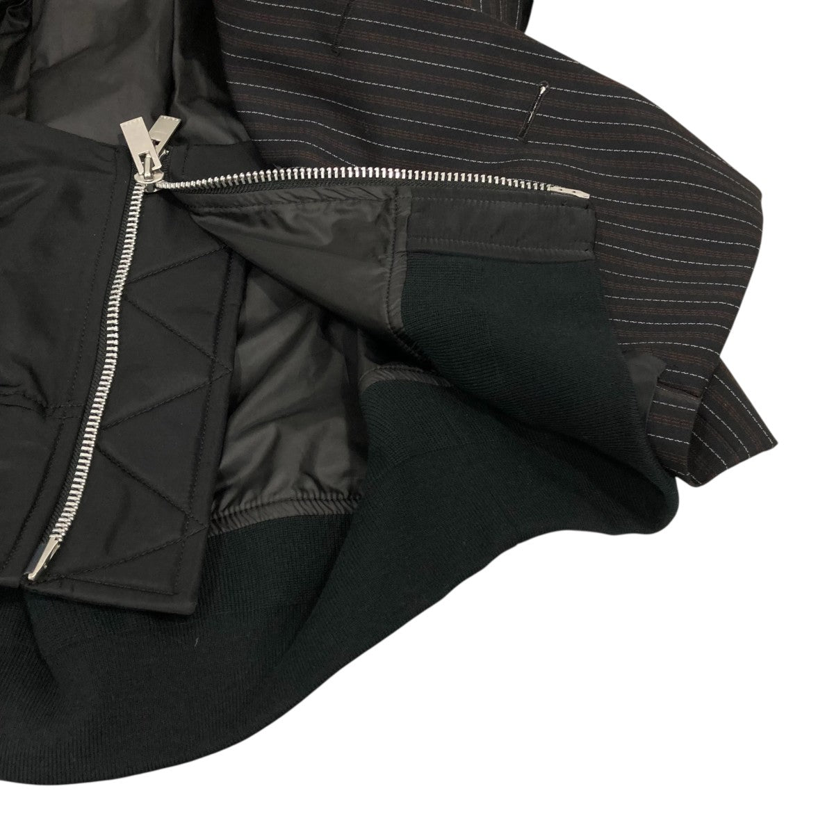 sacai(サカイ) Stripe Doeskin Nylon Twill Jacketダブルブレスト