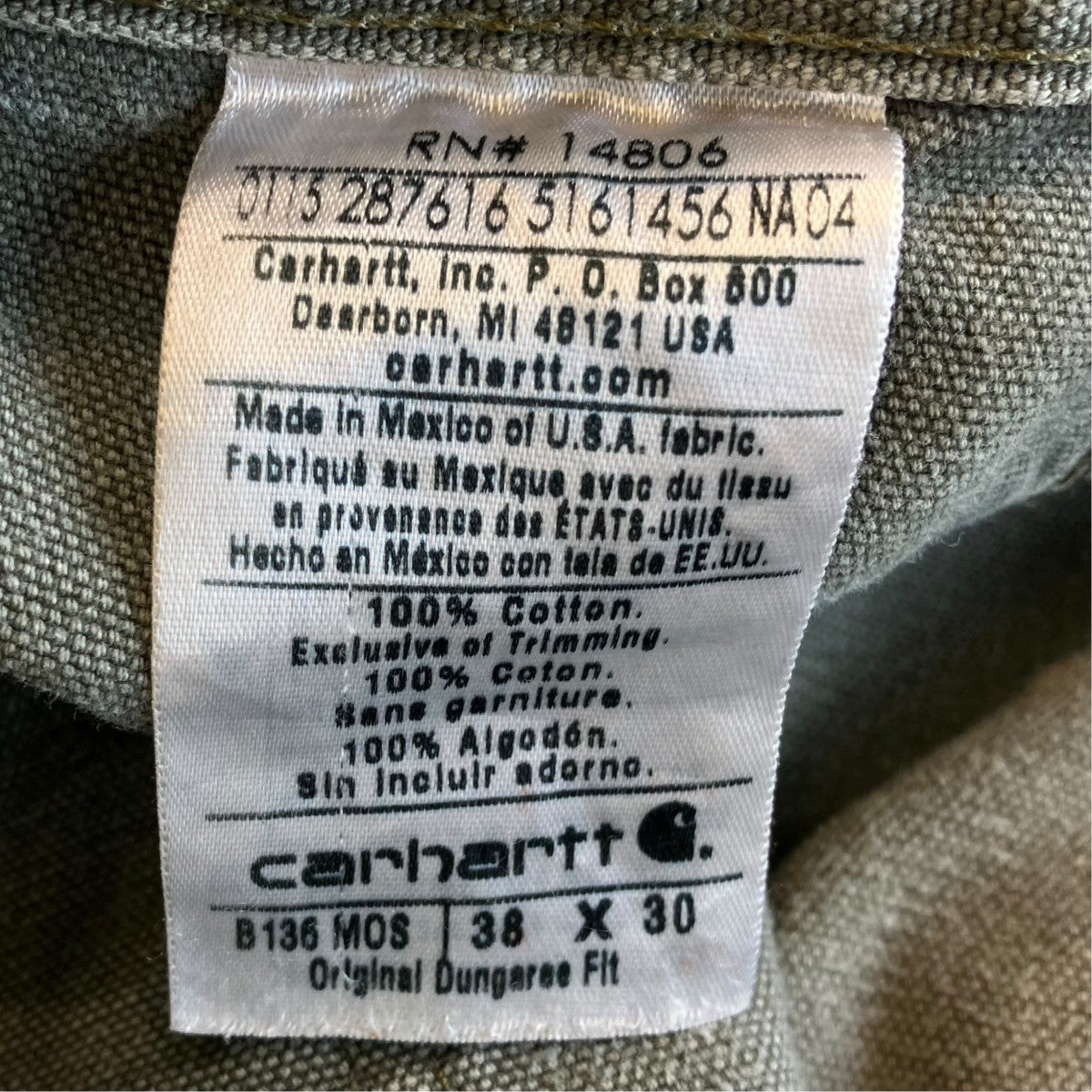 CarHartt ペインターパンツb136-mos 古着・中古-8枚目のアイテム画像