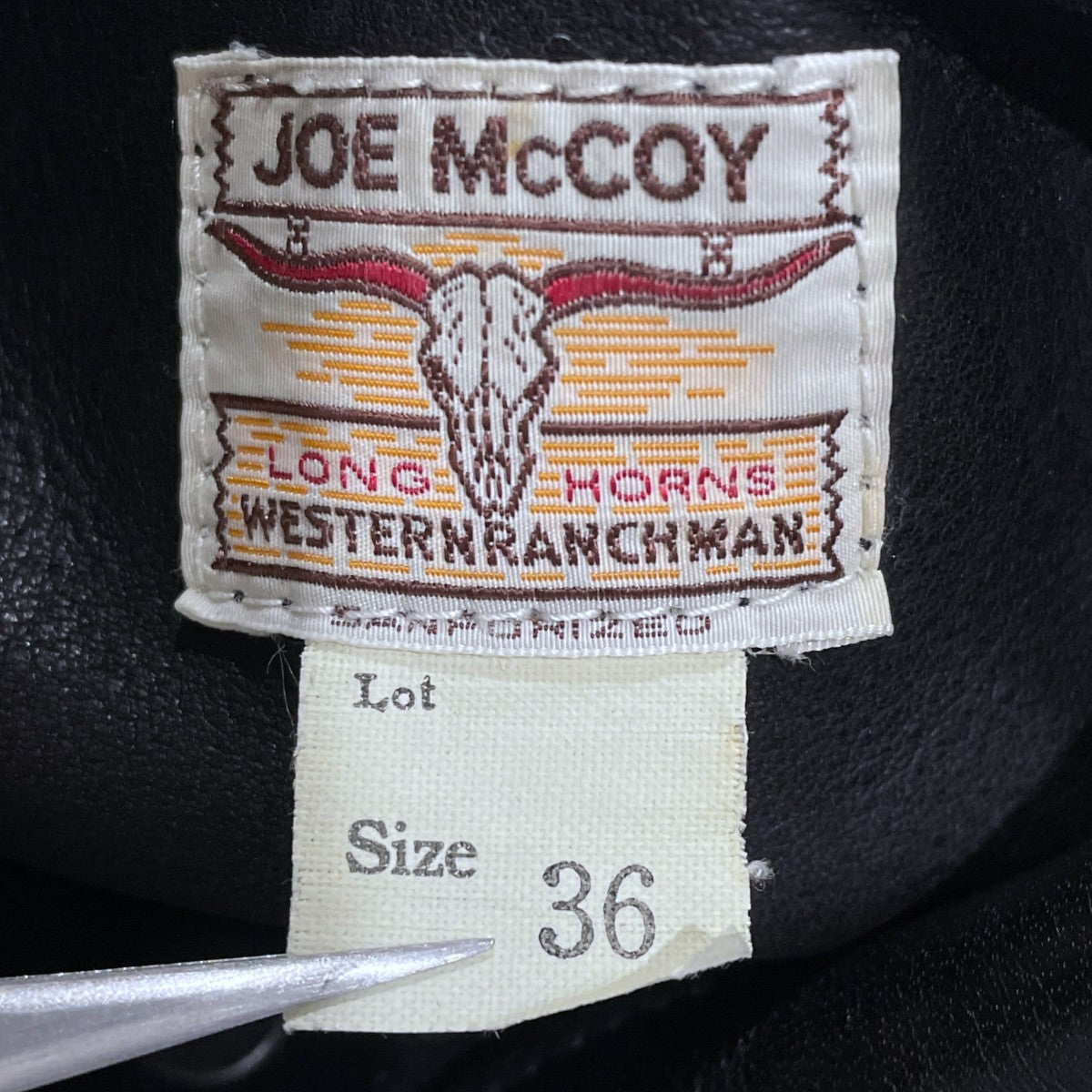 Joe McCOY レザージャケット ROUGH OUT LEATHER WESTERN JACKET ラフアウトレザーウエスタンジャケット 古着・中古-7枚目のアイテム画像