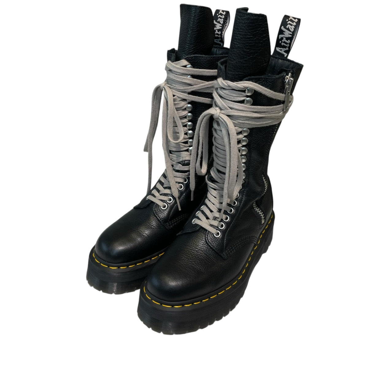 RICK OWENS×Dr．Martens QUAD SOLE CALF LENGTH BOOTブーツ1918ro 古着・中古-1枚目のアイテム画像