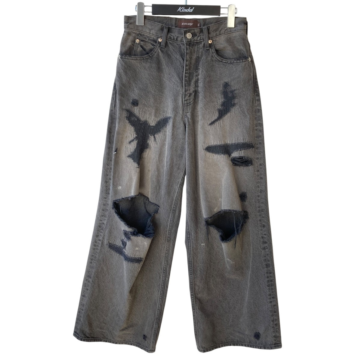 MASU BAGGY JEANS ANGEL DAMAGE加工デニムパンツb26u6pl003 古着・中古-1枚目のアイテム画像