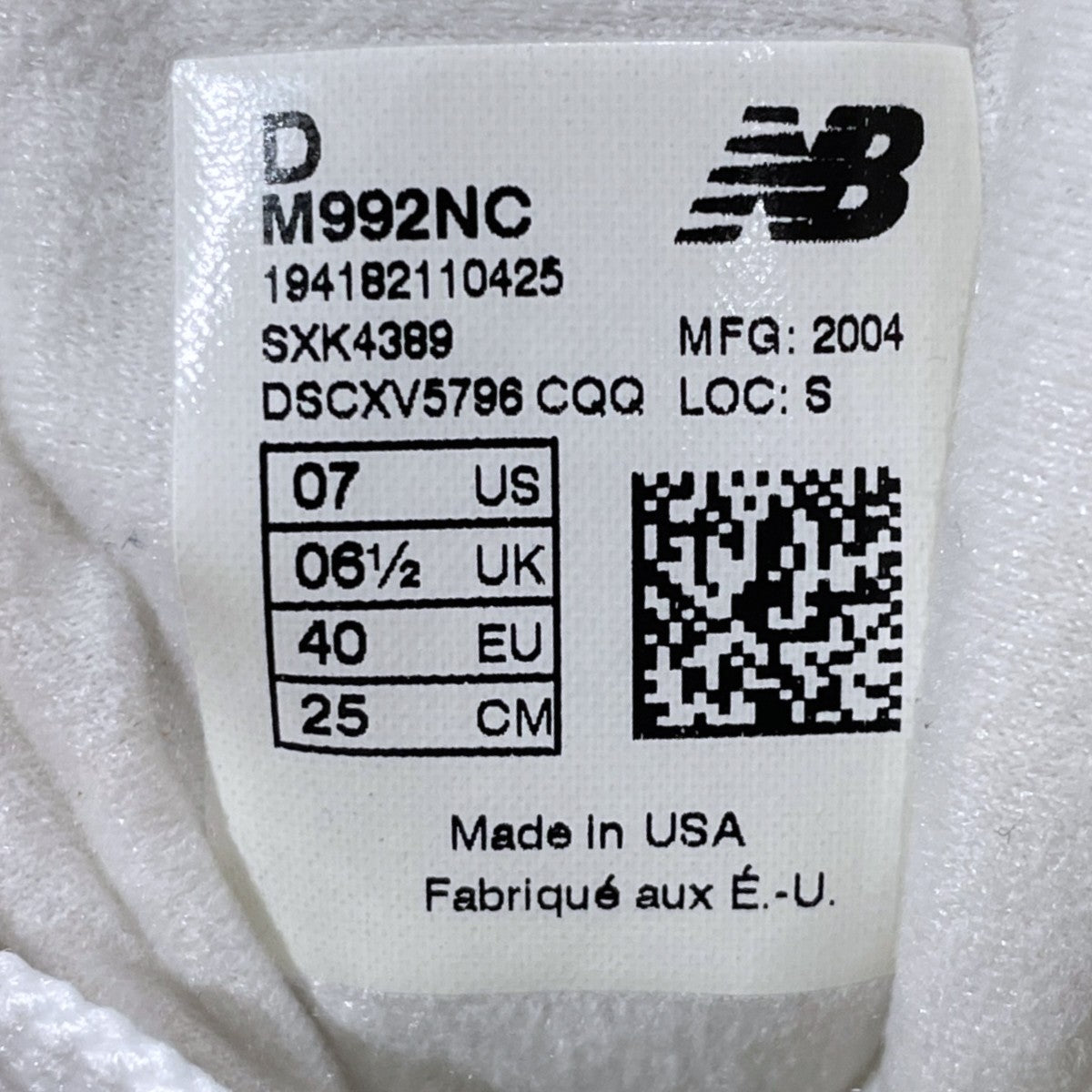 NEW BALANCE スニーカー M992NC MADE IN USA 古着・中古-5枚目のアイテム画像