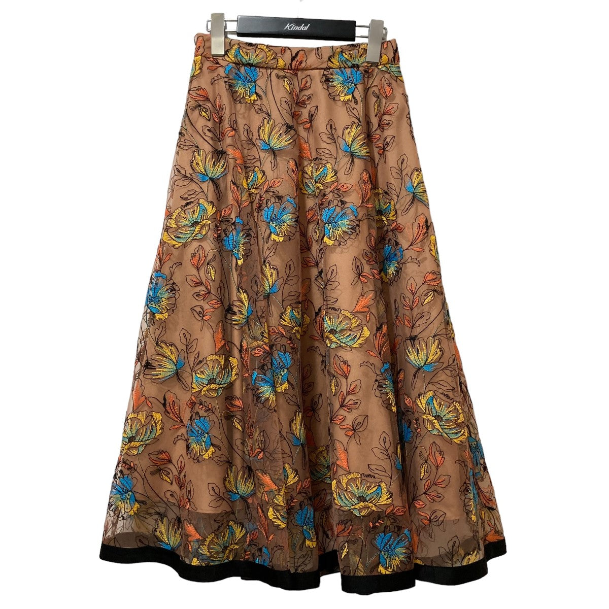 GRACE CONTINENTAL(グレースコンチネンタル) 花刺繍 ロングスカート