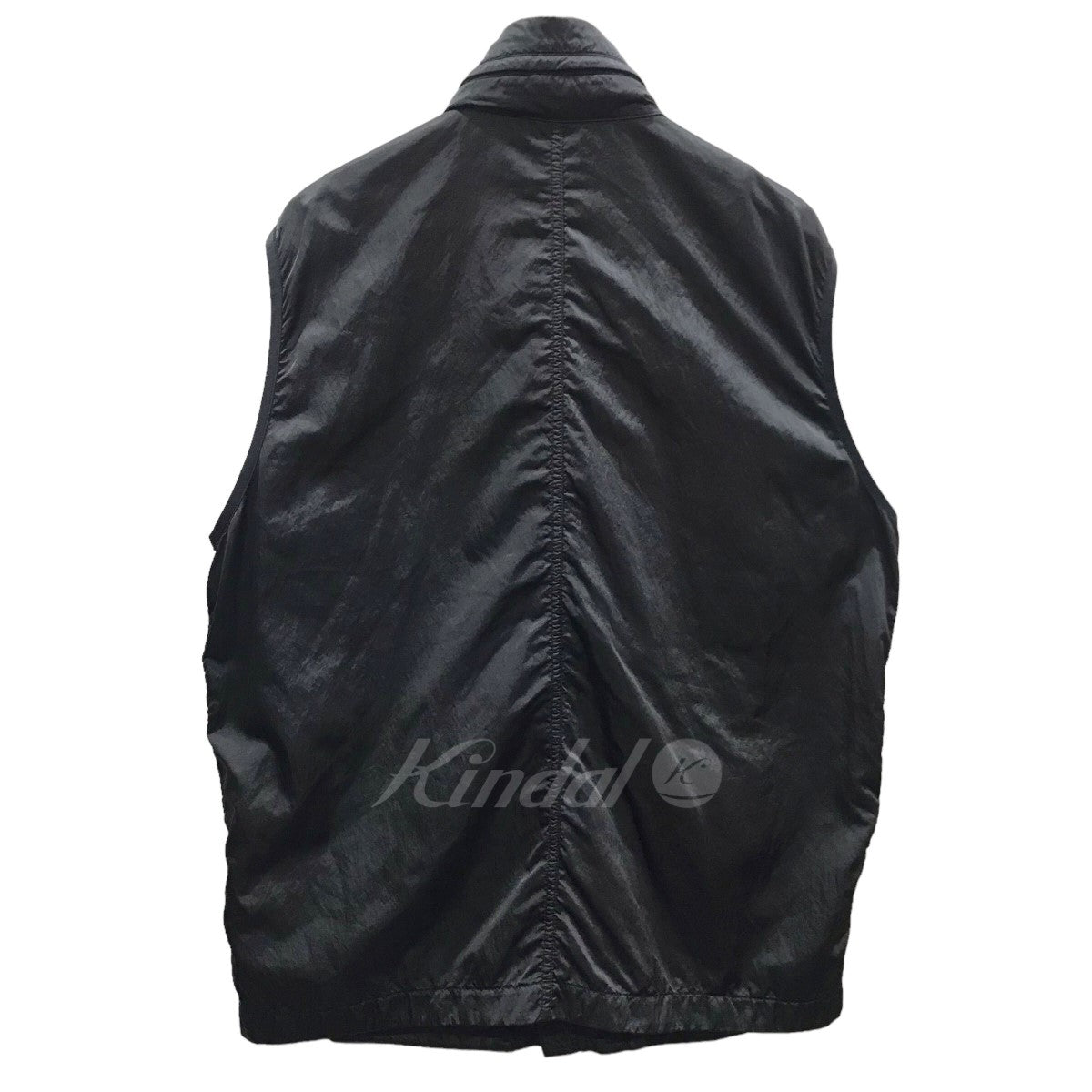 STONE ISLAND(ストーンアイランド) ジップアップナイロンベスト NYLON RASO-TC VEST ナイロンラソTCベスト  7415G0430 ブラック サイズ XL｜【公式】カインドオルオンライン ブランド古着・中古通販【kindal】