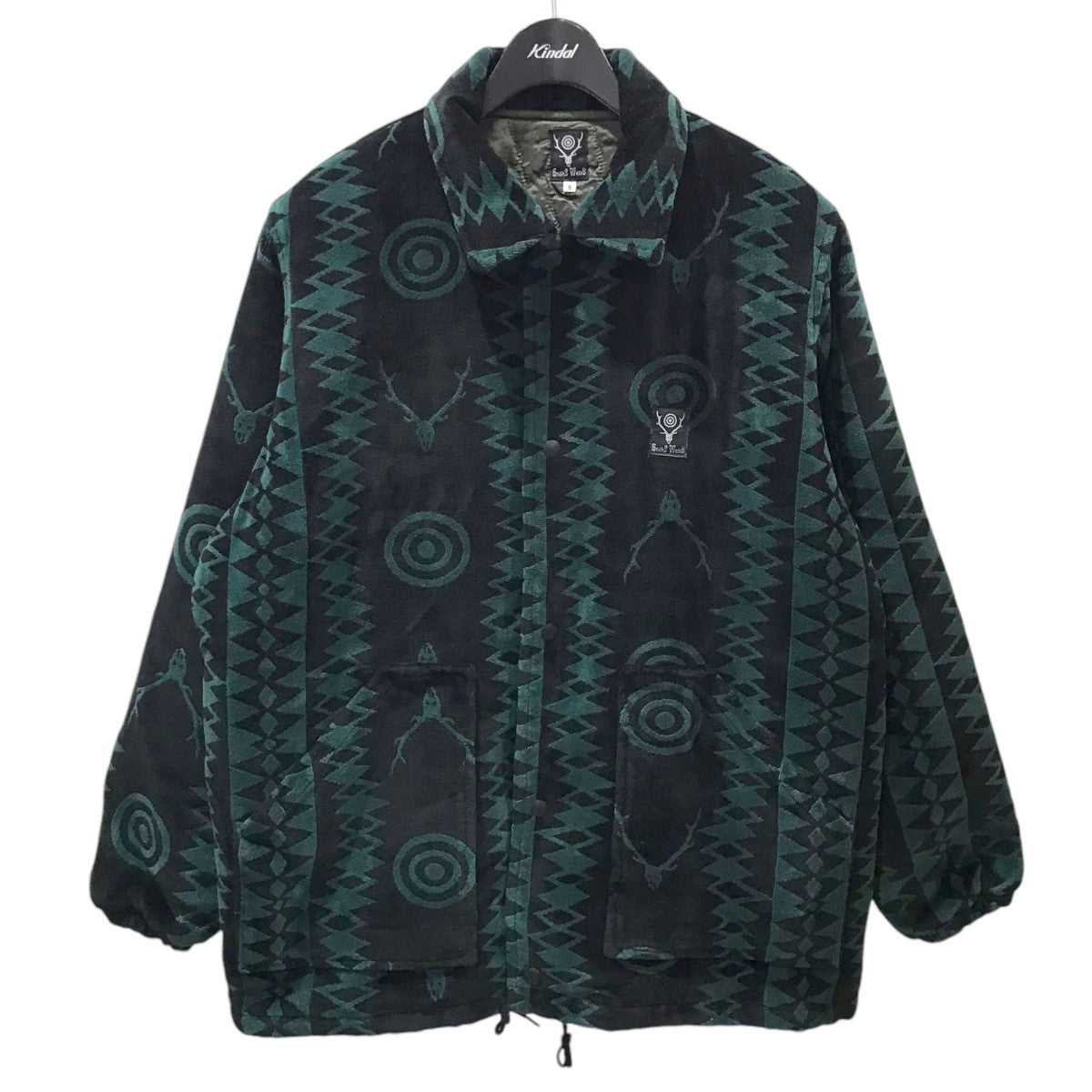 south2 west8(サウス2ウエスト8) ベロア中綿コーチジャケット Coach Jacket Velvet Jq． Skull＆Target  LQ692 LQ692 グリーン・ブラック サイズ S｜【公式】カインドオルオンライン ブランド古着・中古通販【kindal】