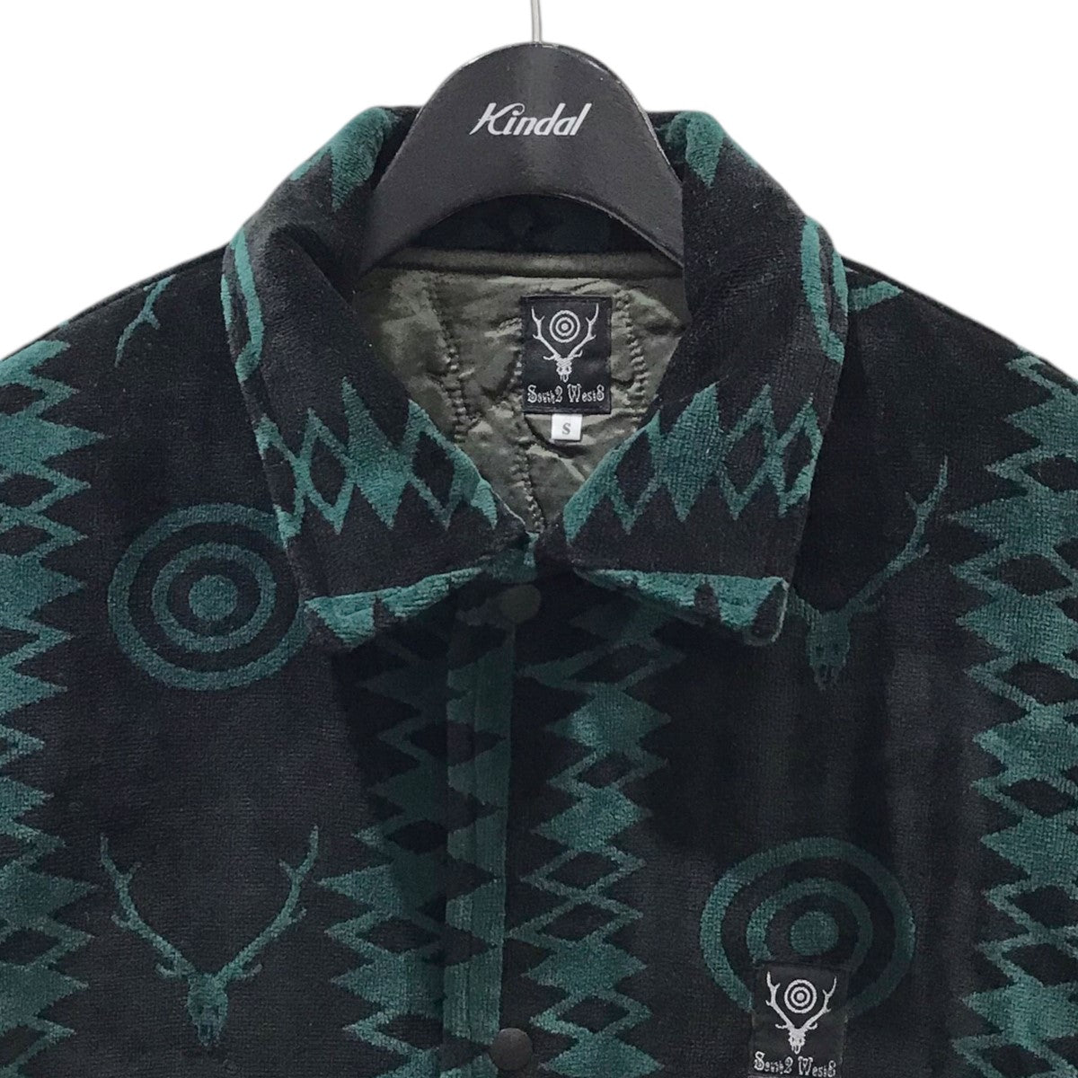 south2 west8(サウス2ウエスト8) ベロア中綿コーチジャケット Coach Jacket Velvet Jq． Skull＆Target  LQ692 LQ692 グリーン・ブラック サイズ S｜【公式】カインドオルオンライン ブランド古着・中古通販【kindal】