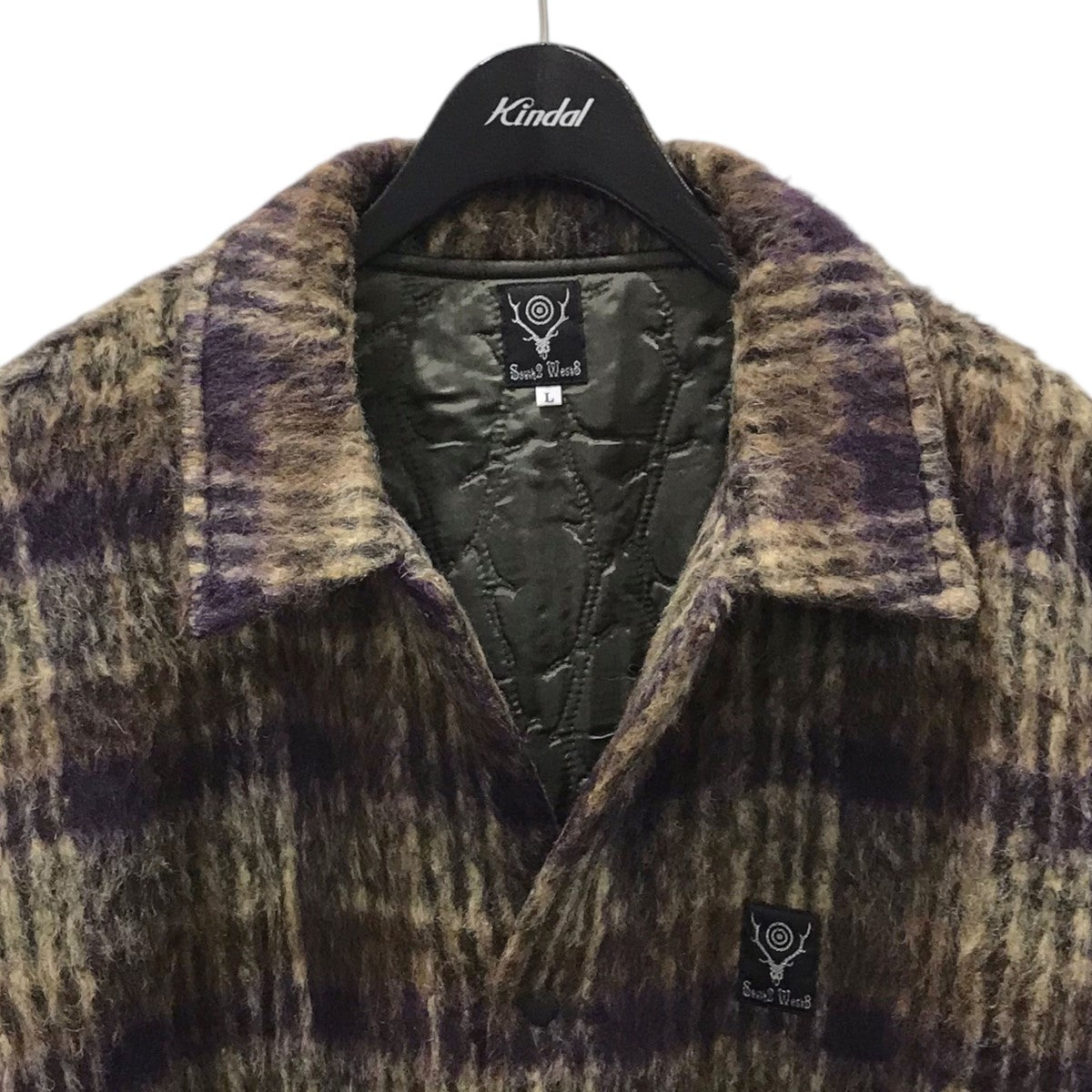 south2 west8(サウス2ウエスト8) チェック柄シャギーコーチジャケット Coach Jacket -A／PE／W／AP Shaggy  Plaid LQ697