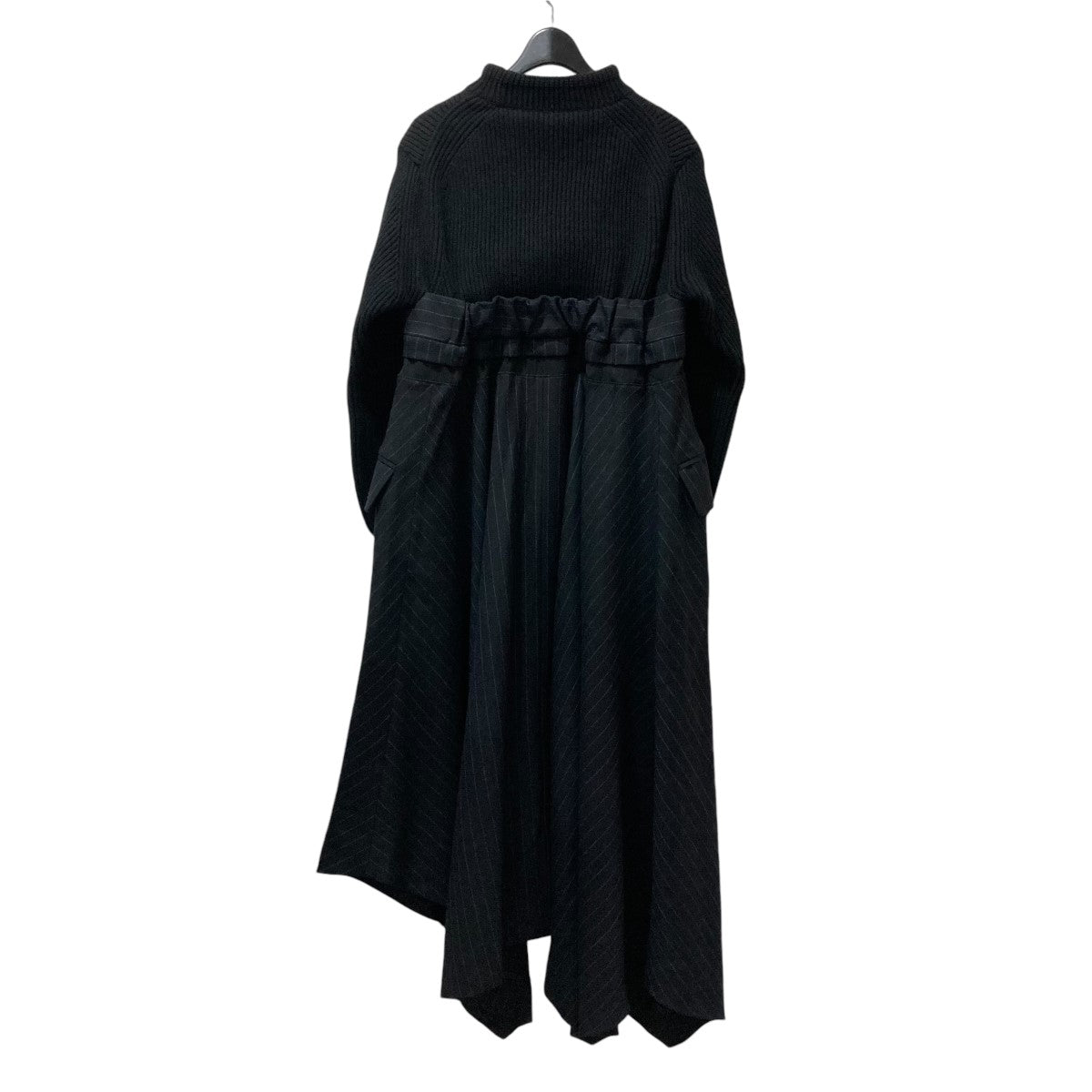Wool Knit x Chalk Stripe Dress ニットドッキングストライプドレス 22-06327