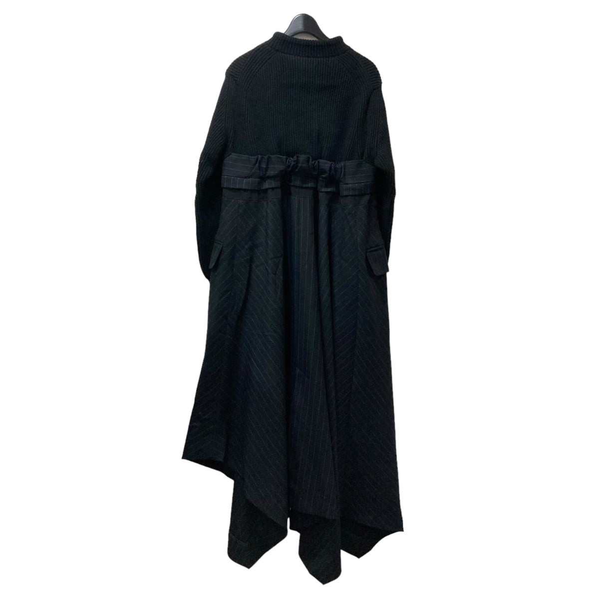 Wool Knit × Chalk Stripe Dress ニットドッキングストライプワンピース 22-06327
