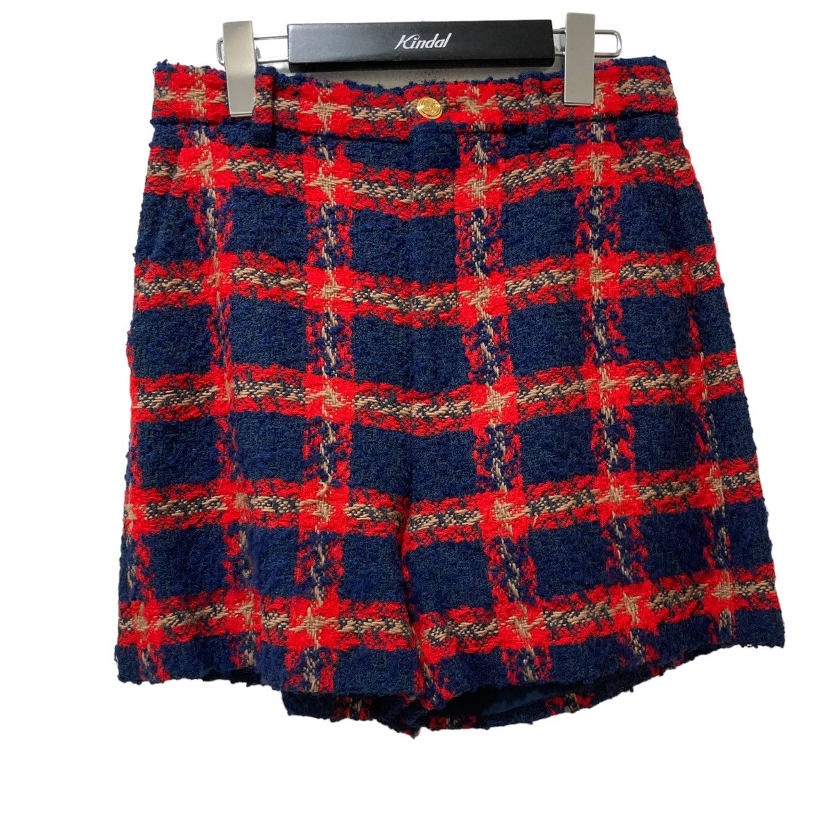 GUCCI(グッチ) Multicolour Checked shorts チェックツイードショートパンツ 681239 681239  ネイビー×レッド サイズ 36｜【公式】カインドオルオンライン ブランド古着・中古通販【kindal】