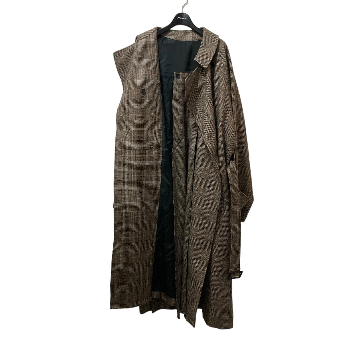 stein(シュタイン) LAY OVERSIZED OVERLAP COAT グレンチェック オーバーサイズドステンカラーコート ST．090-2  ST.090-2 ブラウン サイズ S｜【公式】カインドオルオンライン ブランド古着・中古通販【kindal】