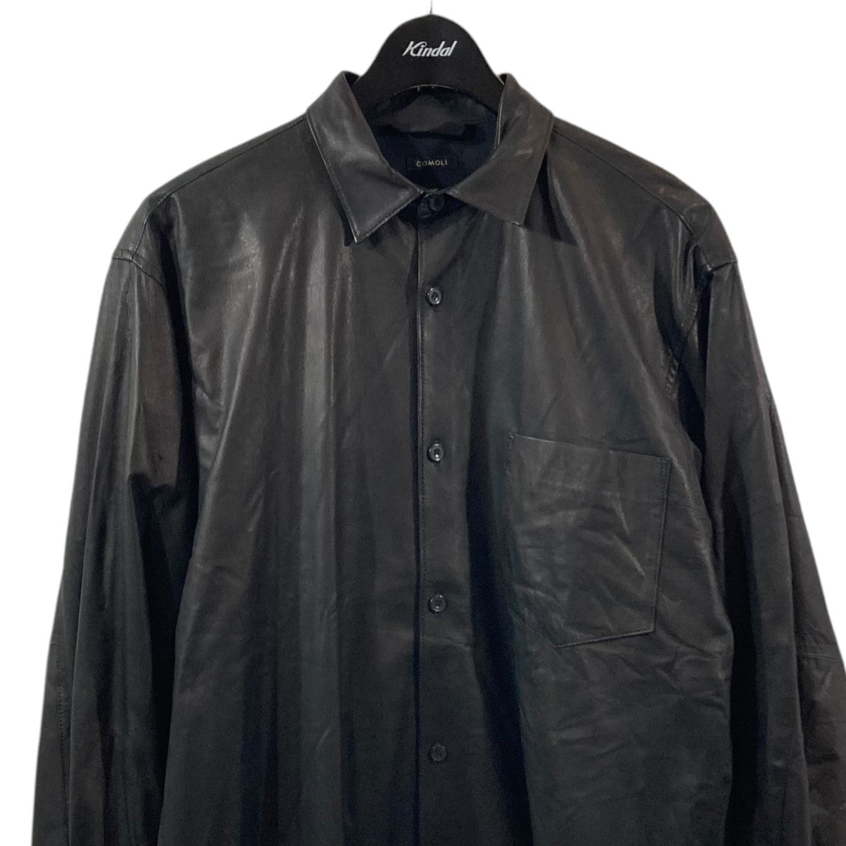 COMOLI(コモリ) 20AWLEATHER SHIRT ディアスキンレザーシャツS03-01015 S03-01015 ブラック サイズ 2｜【公式】カインドオルオンライン  ブランド古着・中古通販【kindal】