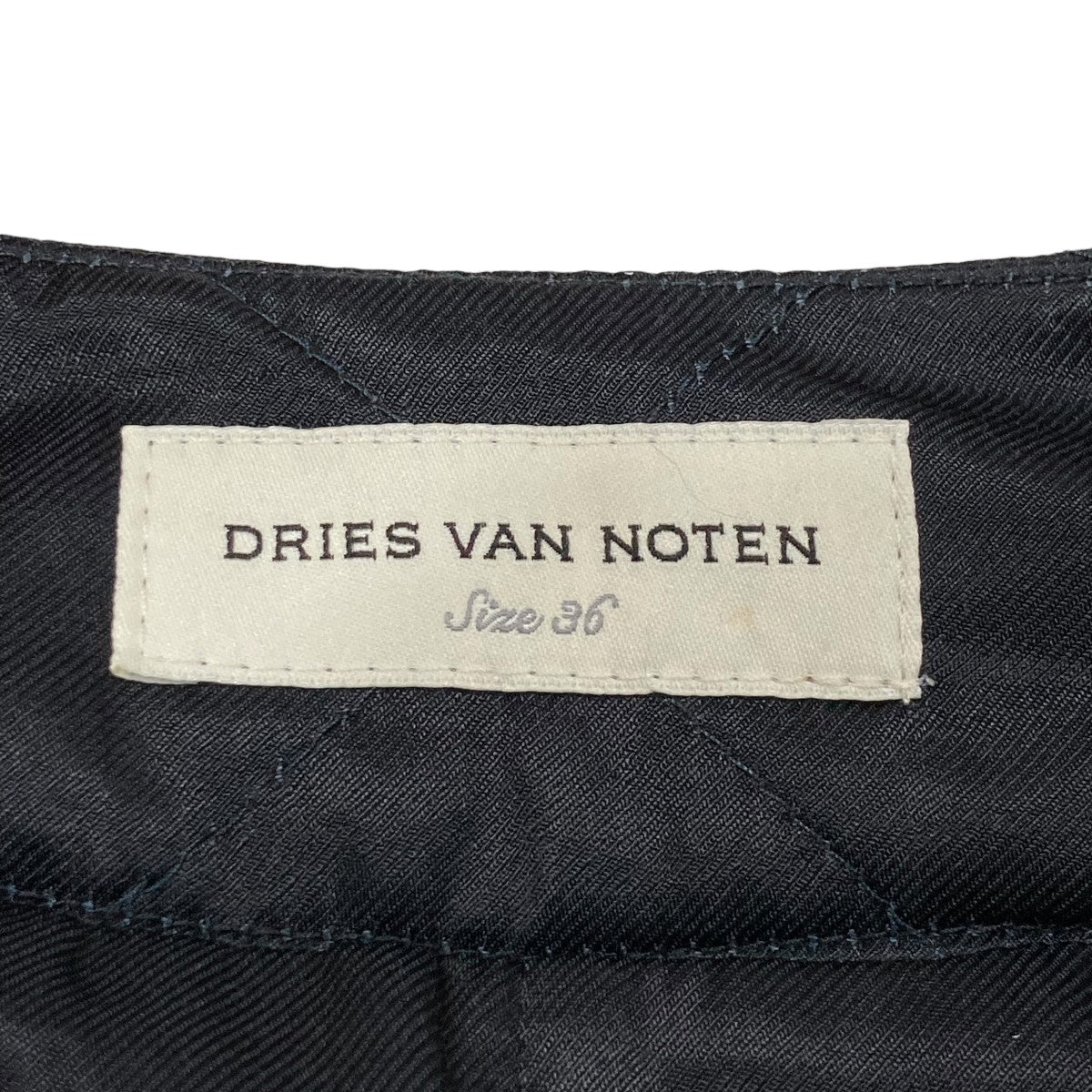 DRIES VAN NOTEN(ドリスヴァンノッテン) UINER DC 1501 W．W．JACKETファーストール キルティングジャケット  ネイビー サイズ 36｜【公式】カインドオルオンライン ブランド古着・中古通販【kindal】