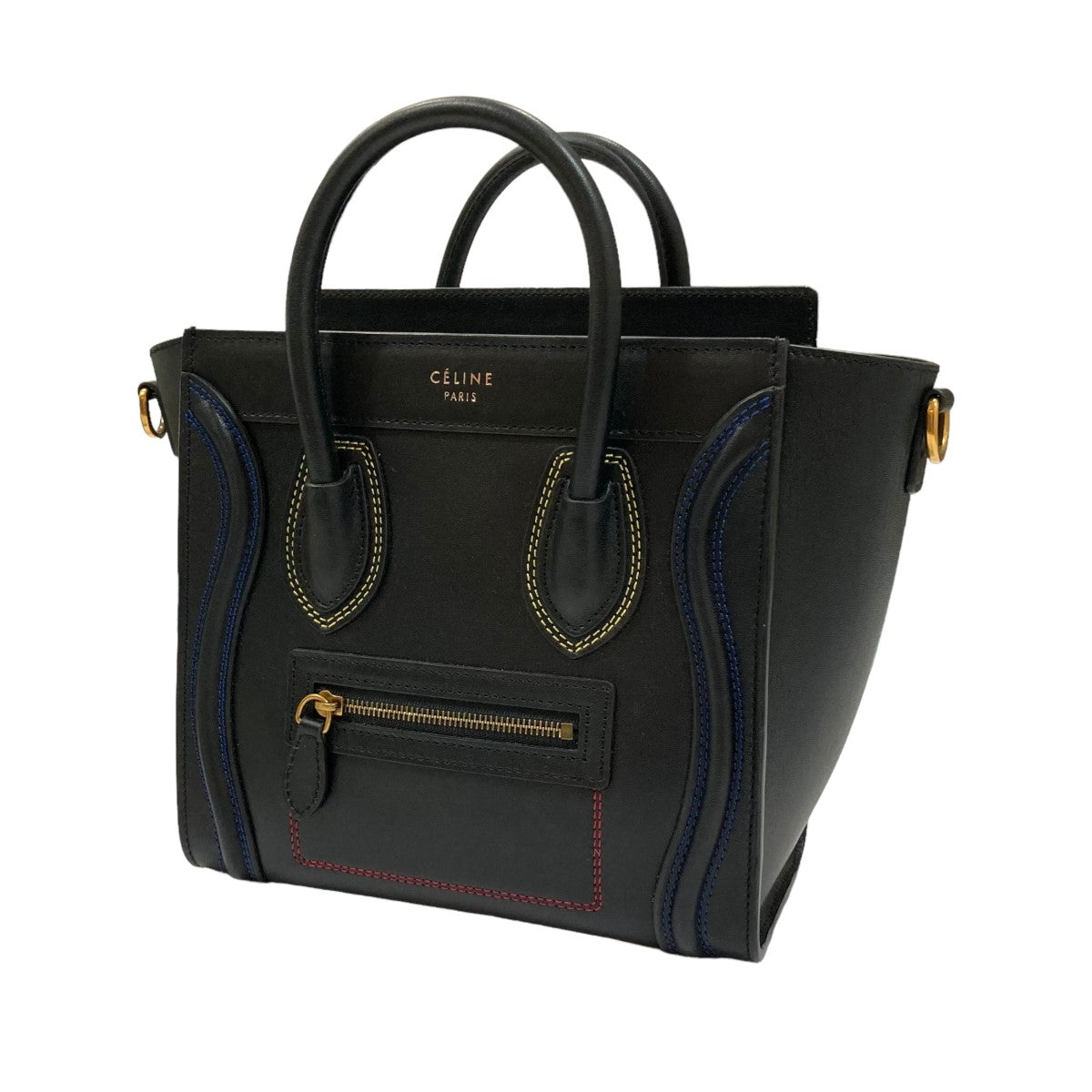 CELINE(セリーヌ) マイクロショッパーラゲージ マルチカラーステッチ 2WAYバッグ S-SM-0147