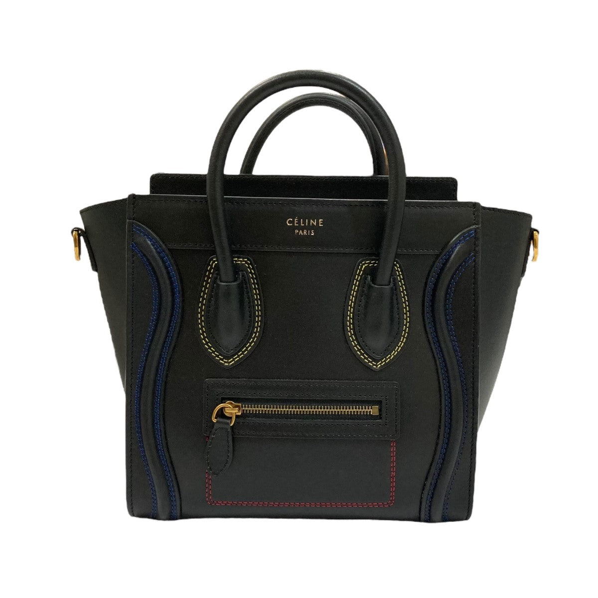 CELINE(セリーヌ) マイクロショッパーラゲージ マルチカラーステッチ 2WAYバッグ S-SM-0147 S-SM-0147  ブラック｜【公式】カインドオルオンライン ブランド古着・中古通販【kindal】