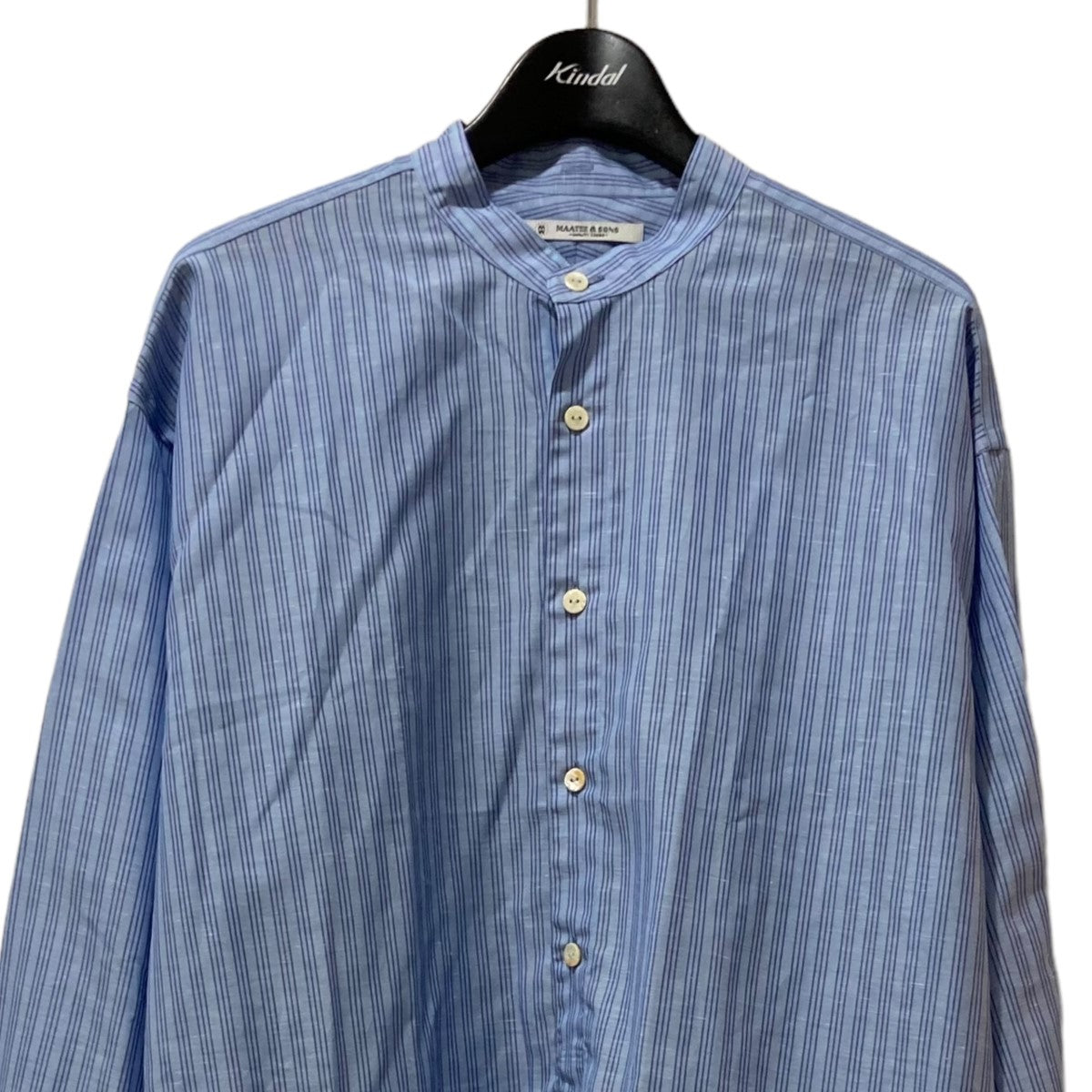 MAATEE＆SONS(マーティーアンドサンズ) BAND COLLAR SHIRTS バンドカラーストライプシャツ MT2103-0603B  MT2103-0603B ブルー サイズ 2｜【公式】カインドオルオンライン ブランド古着・中古通販【kindal】