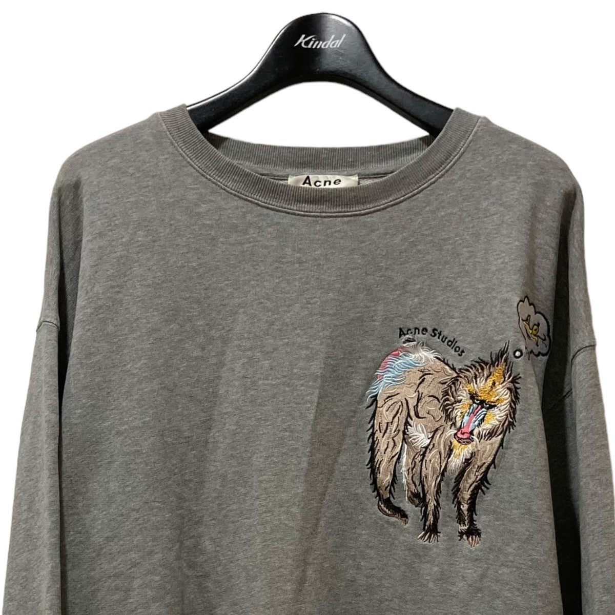 ACNE STUDIOS(アクネストゥディオズ) Melange Animal-embroidered Sweatshirt アニマル刺繍スウェット  FN-UX-SWEA000005 FN-UX-SWEA000005 グレー サイズ S｜【公式】カインドオルオンライン  ブランド古着・中古通販【kindal】