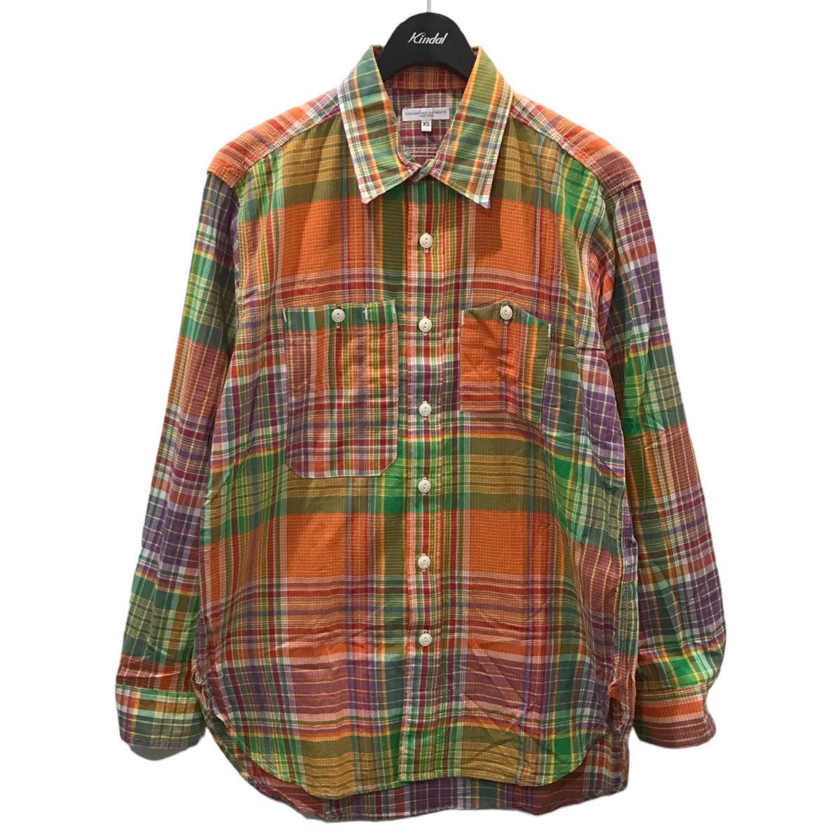 Engineered Garments(エンジニアードガーメンツ) 22SS チェック柄長袖シャツ Work Shirt Cotton Broad  Cloth Big Plaid ワークシャツ コットンブロードクロス ブッグプレイド オレンジ・グリーン・パープル他 サイズ  XS｜【公式】カインドオルオンライン ブランド古着 ...