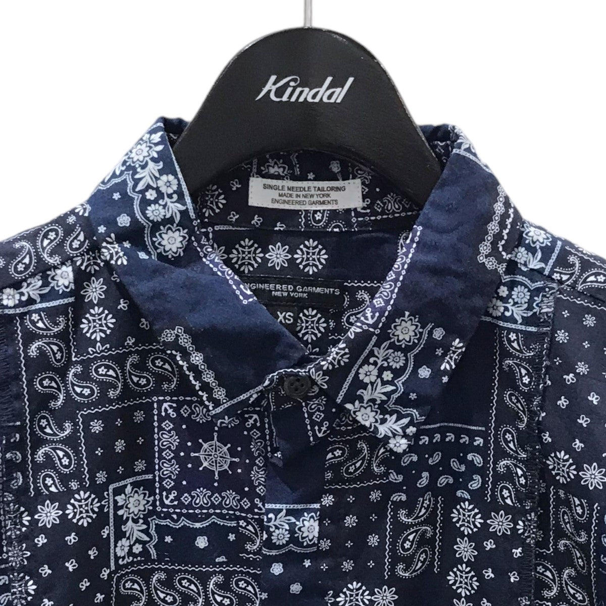 Engineered Garments(エンジニアードガーメンツ) バンダナパッチワークプリントシャツ COMBO SHORT COLLAR SHIRT  - BANDANA PATCHWORK PRINT コンボショートカラーシャツ ネイビー サイズ XS｜【公式】カインドオルオンライン  ブランド古着・中古通販【kindal】