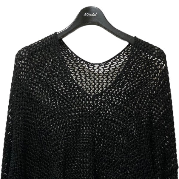 sulvam(サルバム) MESH ASYMMETRY KNIT メッシュアシンメトリーニット SR-K02-810 SR-K02-810 ブラック  サイズ M｜【公式】カインドオルオンライン ブランド古着・中古通販【kindal】