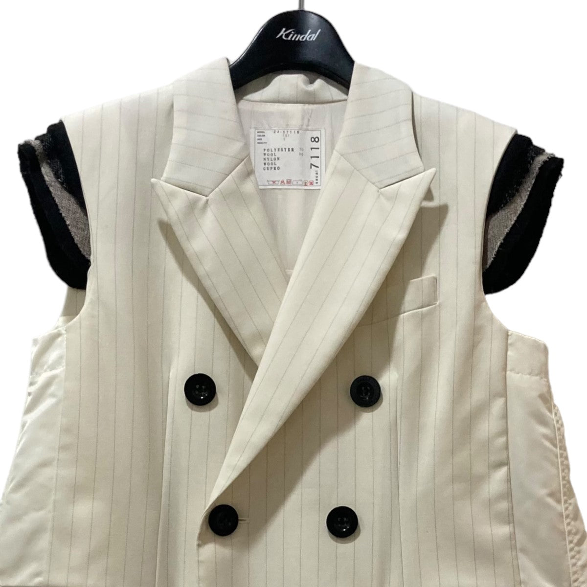 sacai(サカイ) 2024SS Chalk Stripe Vest ストライプロングベスト 24-07118