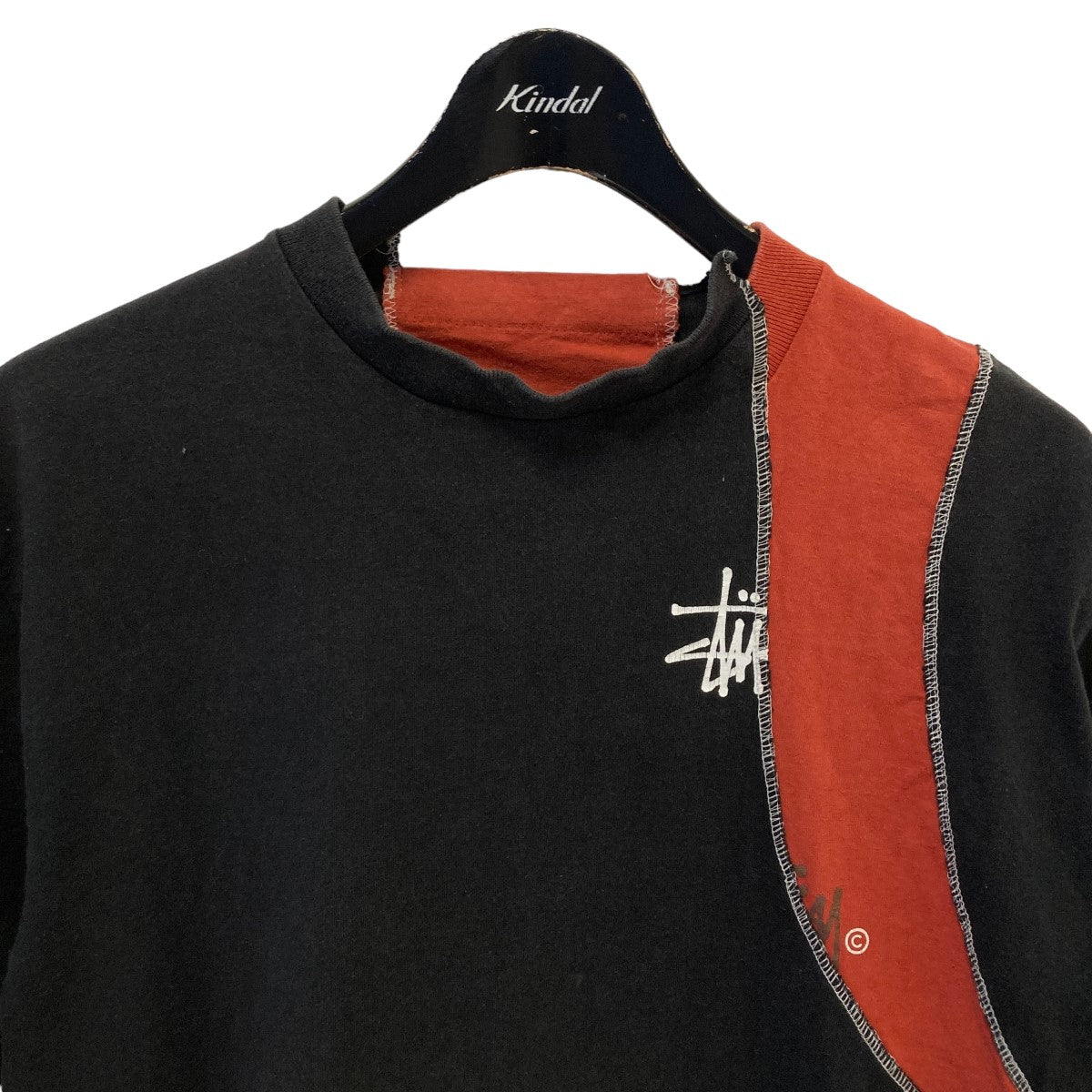 Kiko Kostadinov×STUSSY 15SSReconstructed T-shirt ブラック×レッド サイズ  L｜【公式】カインドオルオンライン ブランド古着・中古通販【kindal】