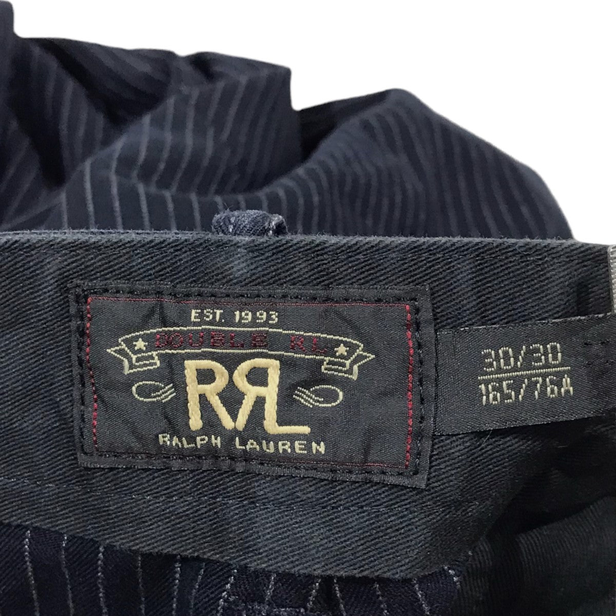 RRL(ダブルアールエル) ストライプ柄ワークパンツ ネイビー サイズ 30｜【公式】カインドオルオンライン ブランド古着・中古通販【kindal】